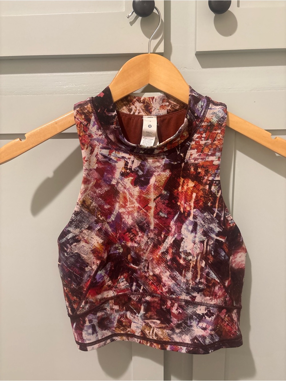 lululemon athletica Multicolor Abstract High-Neck Crop Top